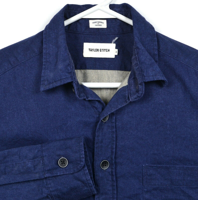 Taylor Stitch Men's 38 (Small) Navy Blue Handmade California Button-Front Shirt