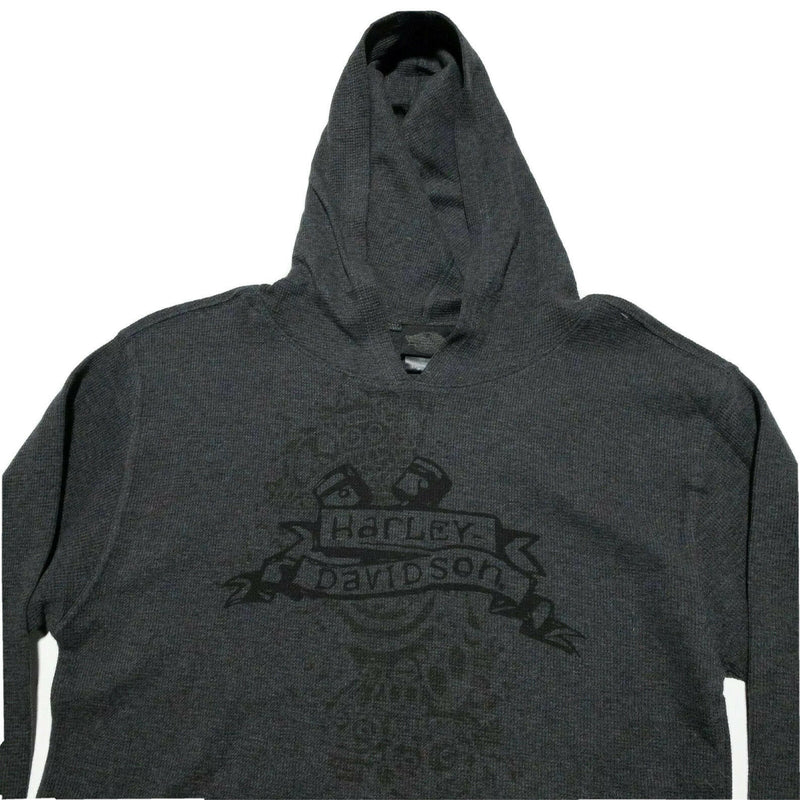 Harley-Davidson Thermal Gray Pullover Hoodie Engine Graphic Men's Medium