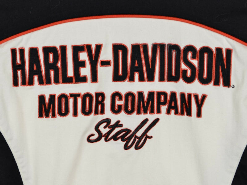 Harley Davidson Women's Sz Medium Staff Embroidered Long Sleeve Snap Shirt