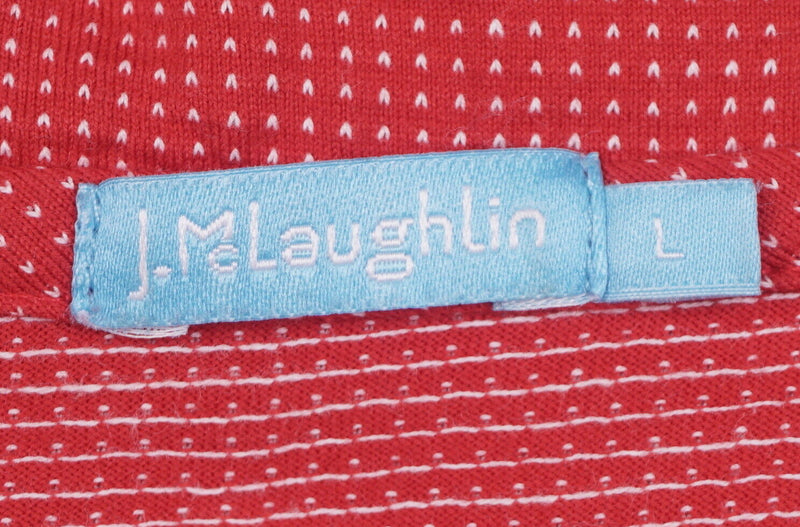 J. McLaughlin Men's Sz Large Red Polka Dot Pima Cotton Polo Shirt