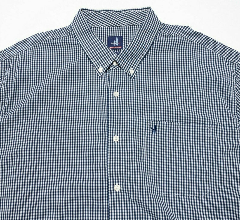 Johnnie-O Prep-Formance Men's 3XL Nylon Wicking Long Sleeve Blue Check XXXLarge