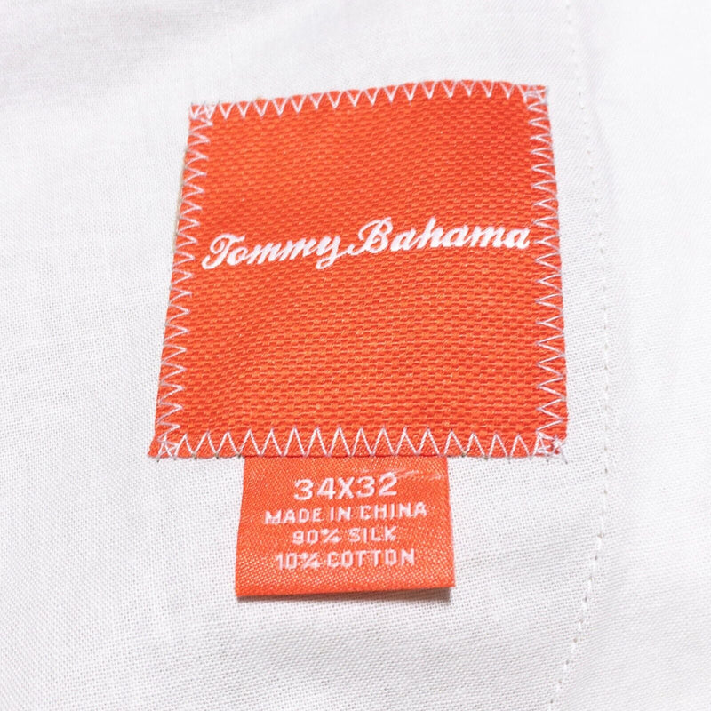 Tommy Bahama Silk Pants Men's 34x32 Pleated Chino Khakis St. Thomas Relaxed