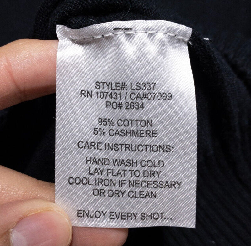 Linksoul Hoodie Men's Large Cotton Cashmere Blend Pullover Knit Black Soft