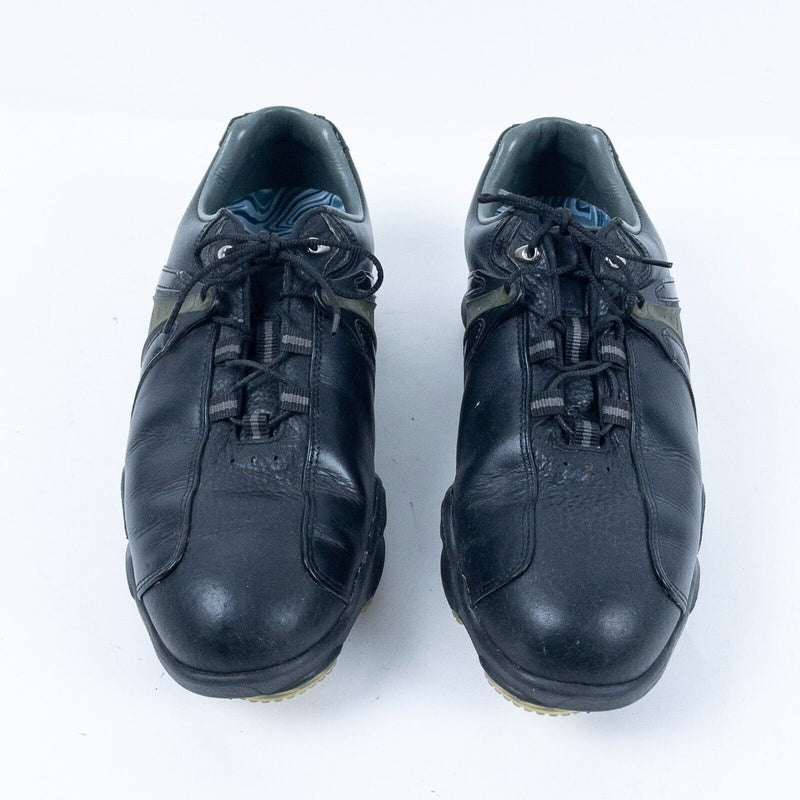 FootJoy Golf Shoes Men's 9.5 W Spikes DryJoys Black Leather ECL Comfort Lace-Up