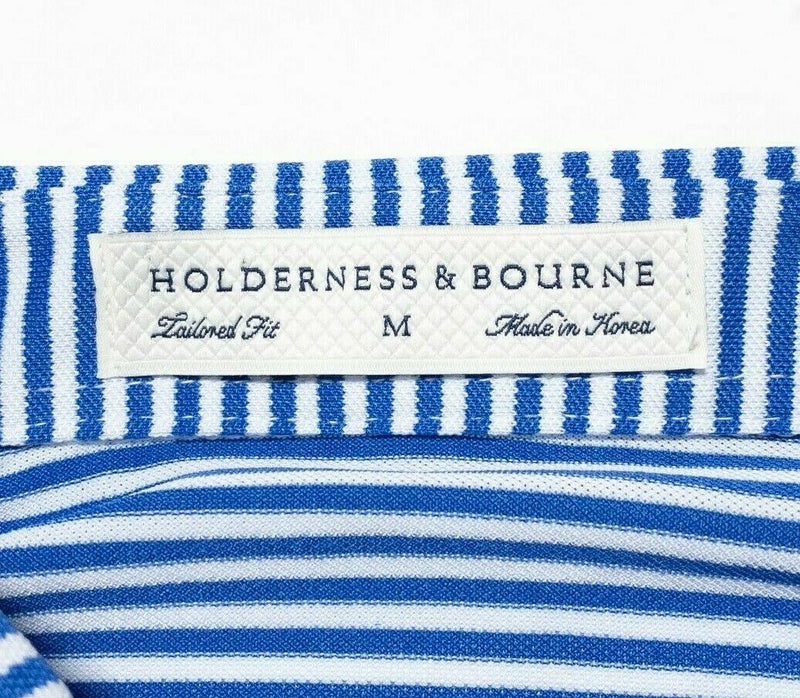 Holderness & Bourne Golf Polo Medium Tailored Fit Men's Blue Striped Maxwell
