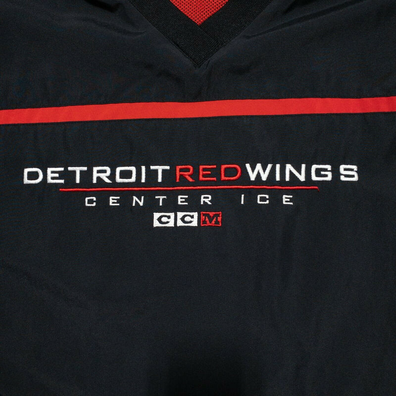 Detroit Red Wings Men's 2XL CCM Center Ice NHL Black Pullover Windbreaker Jacket