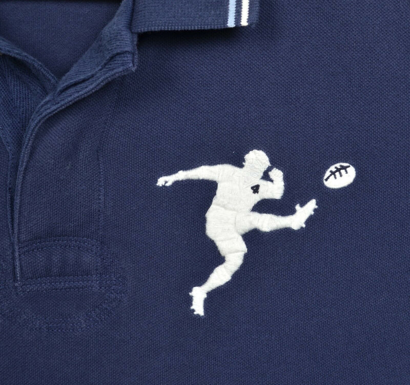 Ralph Lauren Rugby Men's Large Embroidered Kicker Navy Blue Polo Shirt