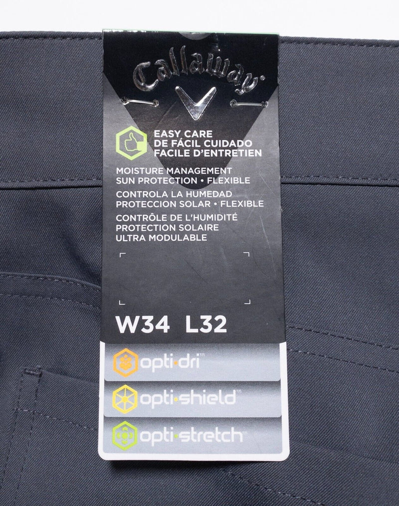 Callaway Golf Pants Men's 34x32 Charcoal Gray Moisture Wicking Stretch Opti Dri