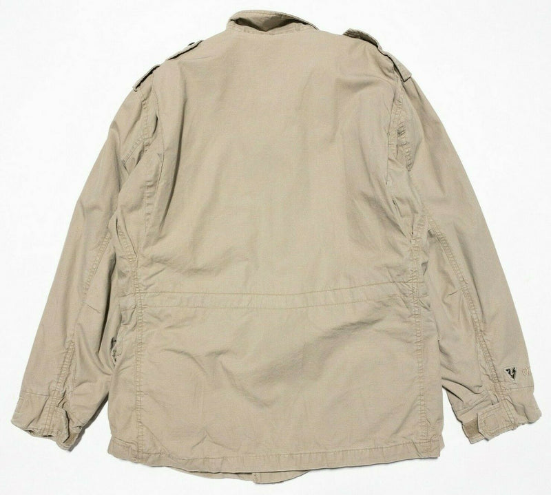 Oakley Military Jacket Khaki Brown Field Jacket Utility Pockets Men's Medium