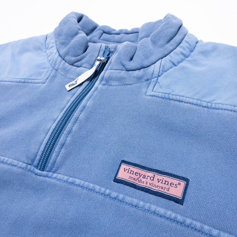 Vineyard Vines Sweater Men's XS Pullover 1/4 Zip Shep Shirt Garment Dyed Blue