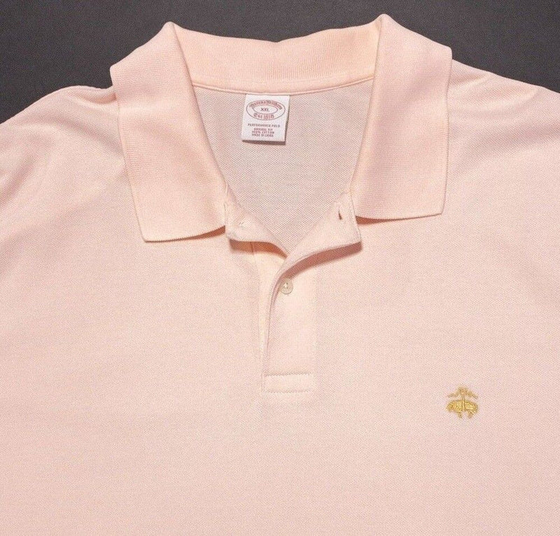 Brooks Brothers Performance Polo XXL Original Fit Men's Solid Light Pink 2XL