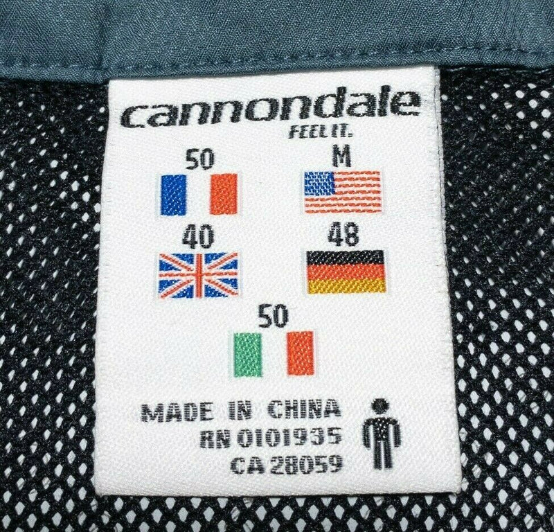 Cannondale Cycling Jacket Windbreaker Gray Full Zip Pockets Men's Medium