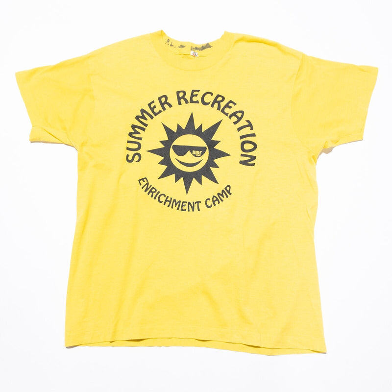 Vintage Summer Camp T-Shirt Men's XL Yellow Single Stitch 80s Screen Stars
