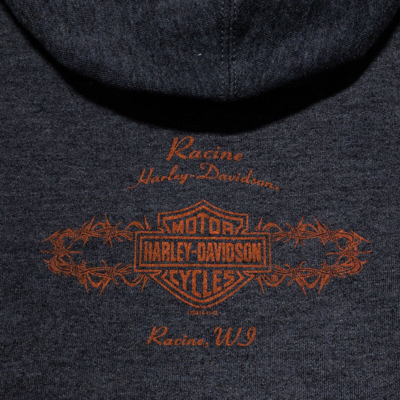 Harley-Davidson Hoodie Women's Large Pullover Sweatshirt Gray Logo Biker