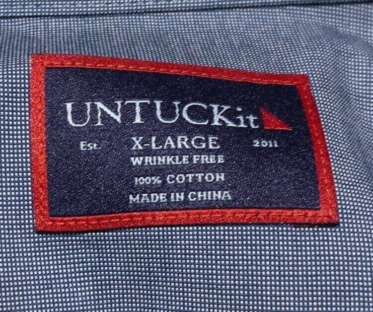 UNTUCKit XL Men's Shirt Wrinkle Free Long Sleeve Blue Business Casual Button-Up