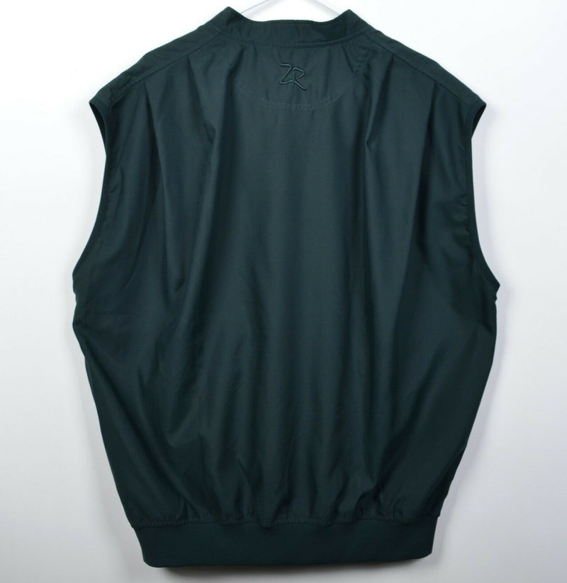 Zero Restriction Men's Large Dark Green 1/4 Snap Microfiber Wind Rain Golf Vest