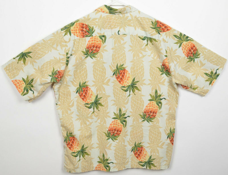 Reyn Spooner Men's Medium Pineapple Graphic Floral Fruit Hawaiian Aloha Shirt