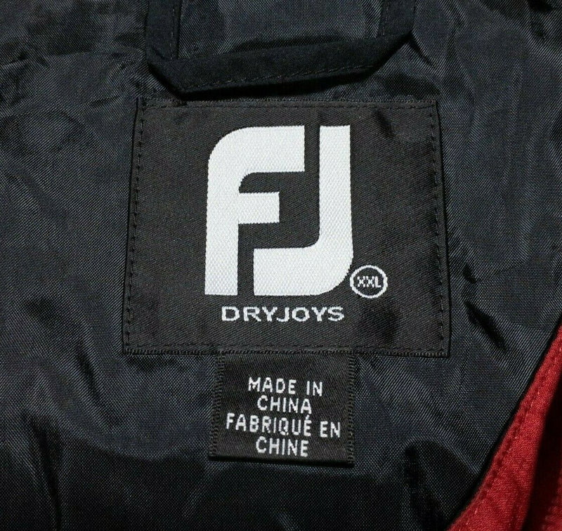 FootJoy DryJoys Windshirt Jacket Golf Red Short Sleeve Wind Rain Men's 2XL
