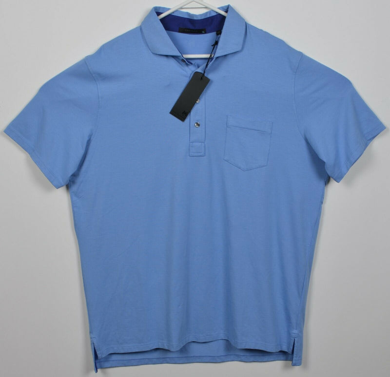 Greyson Men's XL Solid Blue Pima Cotton Modal Spandex Apache II Golf Polo Shirt