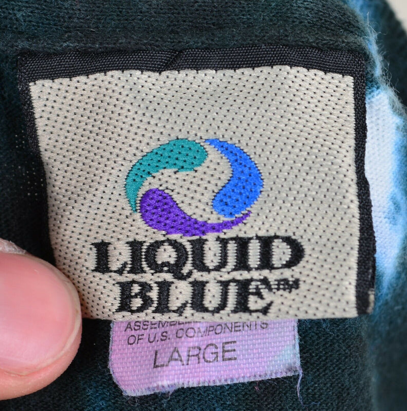 Pink Floyd Men’s Large Dark Side of the Moon Tie Dye Liquid Blue 2002 T-Shirt
