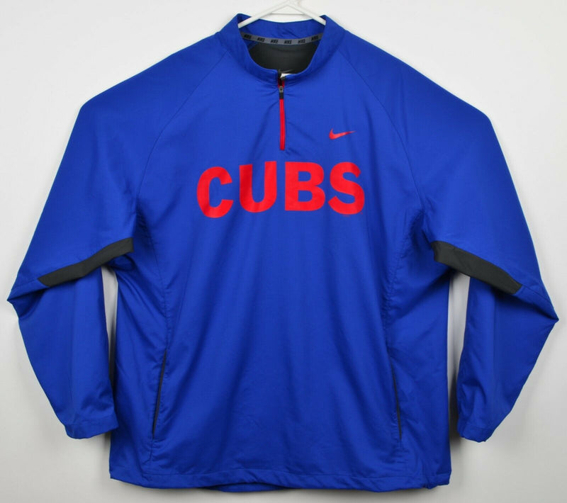 Chicago Cubs Men's 2XL Nike Vented 1/4 Zip Blue Red Lightweight Baseball Jacket