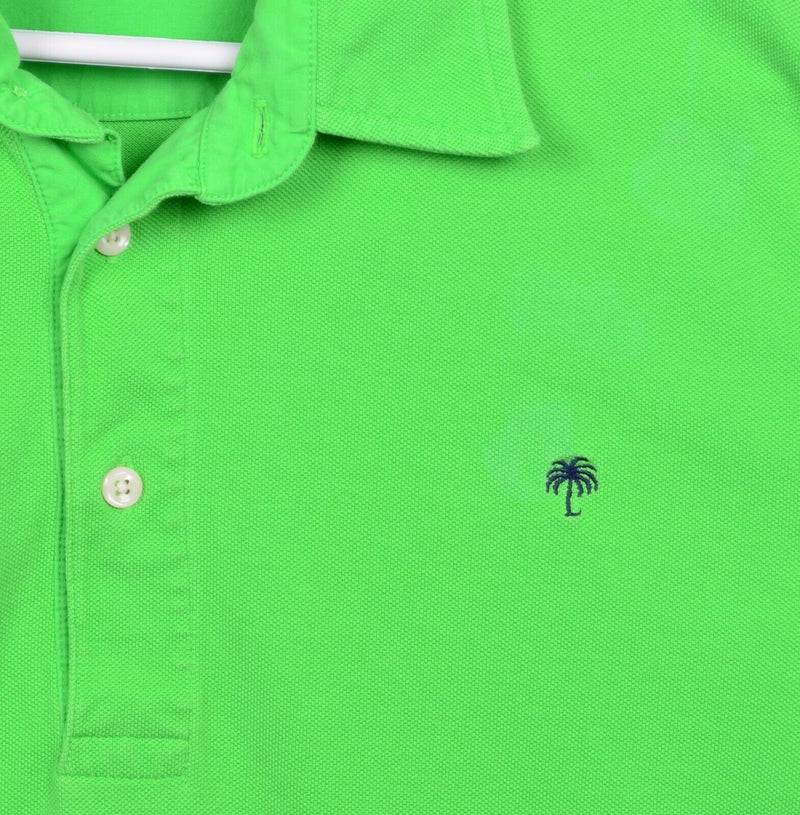 Lilly Pulitzer Men's Large Solid Green Via Palm Beach Long Sleeve Polo Shirt