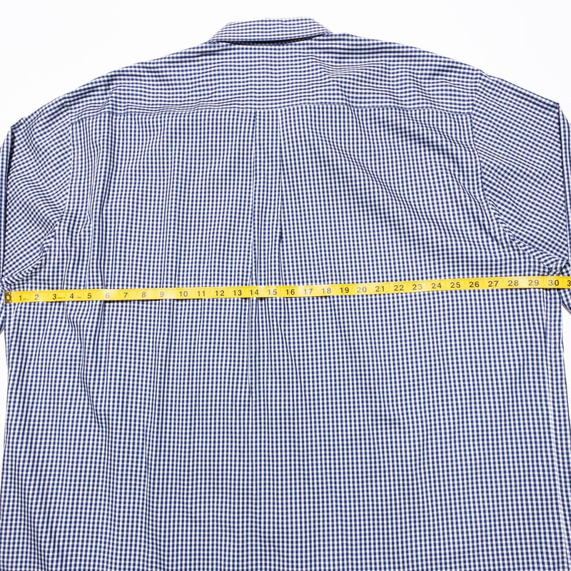 Peter Millar Shirt Men's 3XLT Cotton Silk Blend Crown Sport Gingham Check Button