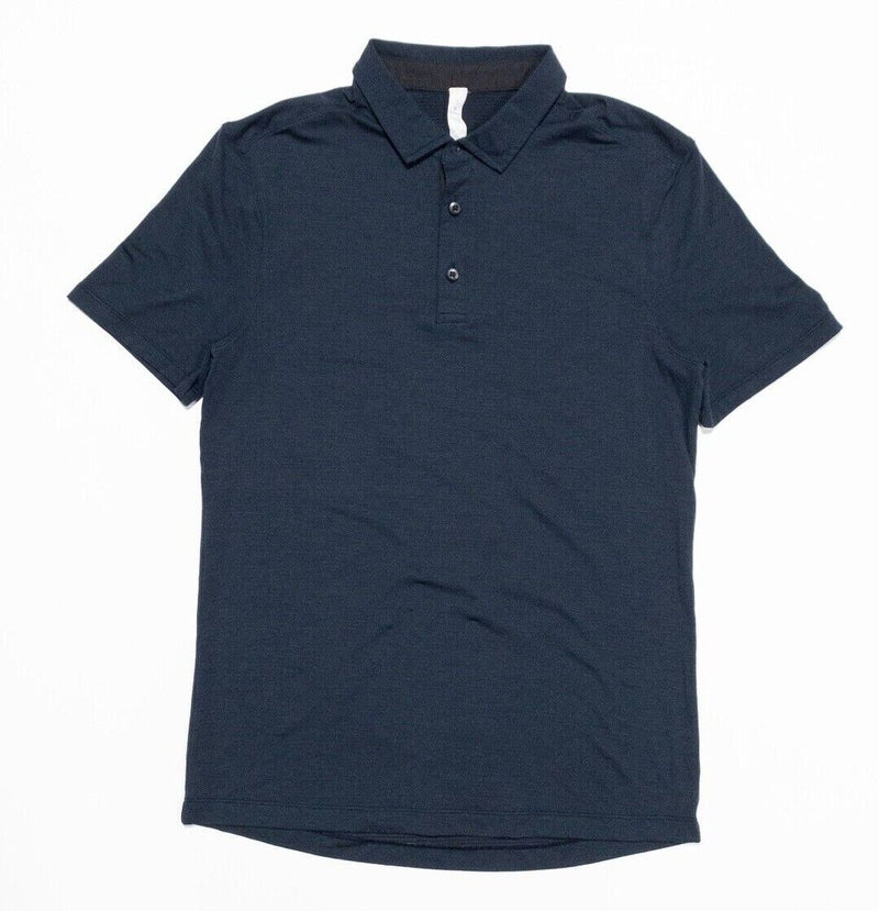Lululemon Polo Small Men's Shirt Navy Blue Wicking Button-Down Short Sleeve