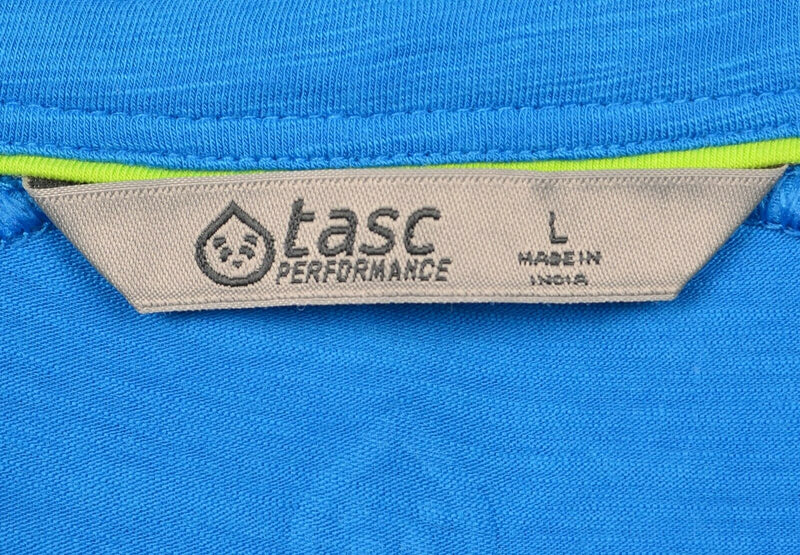 Tasc Performance Men's Sz Large Bamboo Heather Blue Short Sleeve Polo Shirt