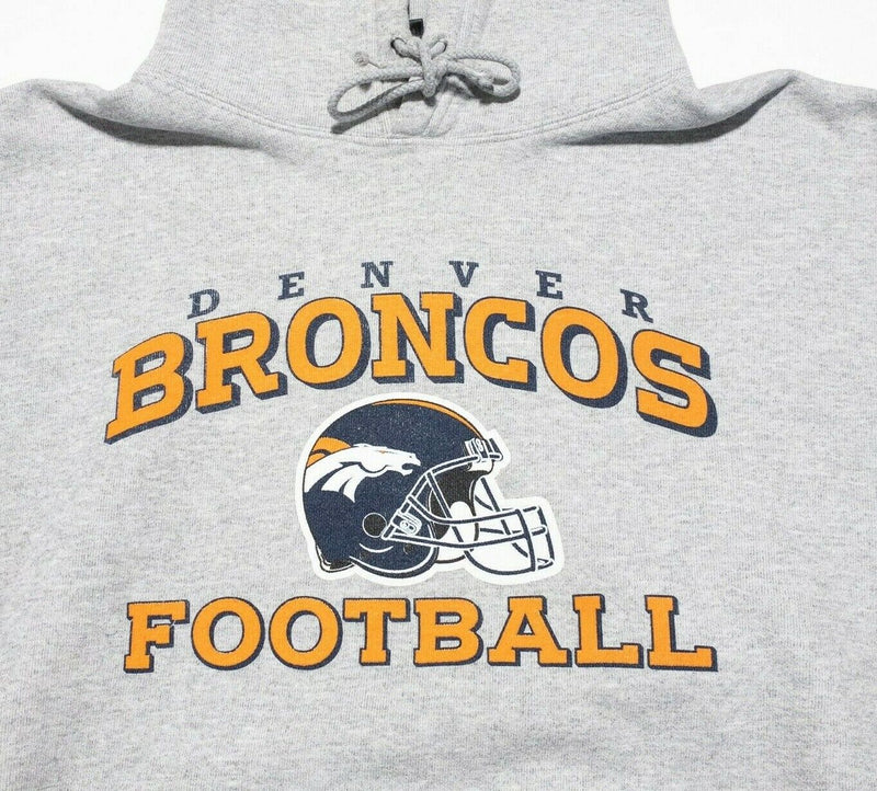 Denver Broncos Hoodie Men's XL Vintage Football Reebok Sweatshirt Gray Pullover