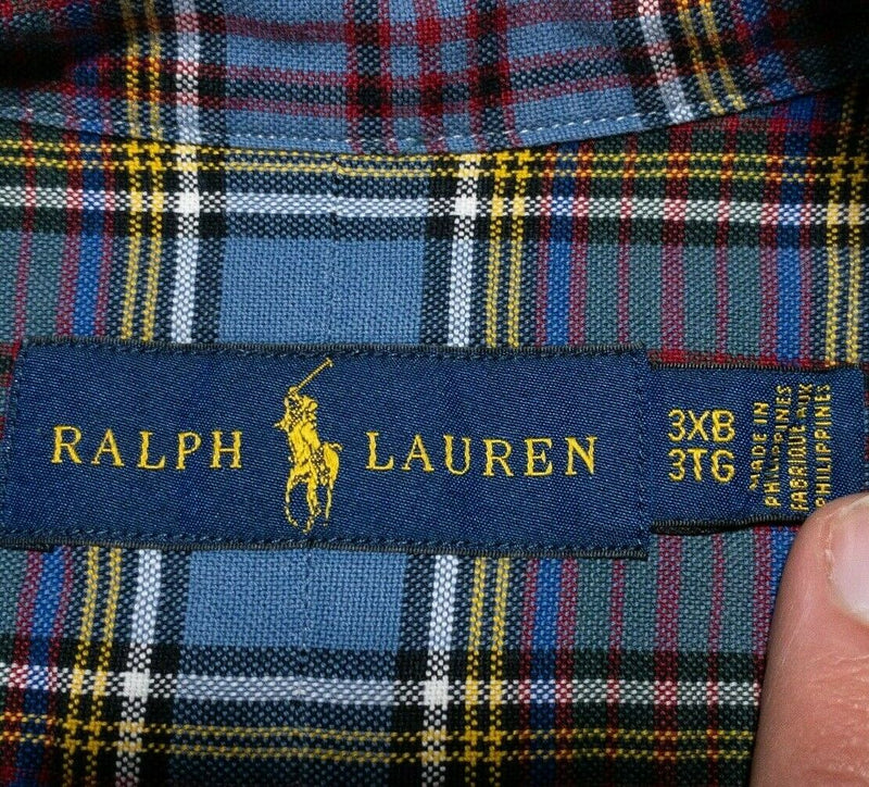 Polo Ralph Lauren 3XB Long Sleeve Shirt Men's Button-Down Plaid Blue Brown Men's