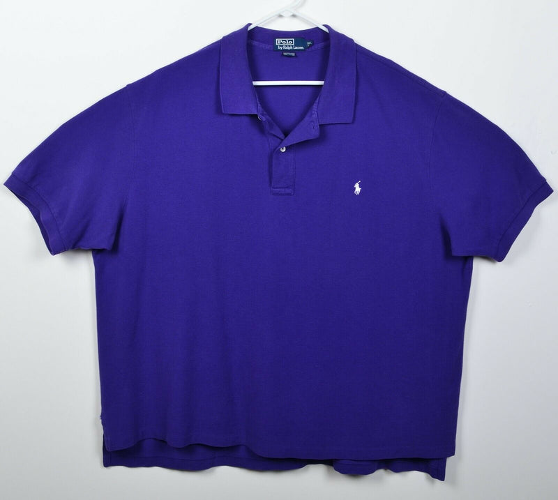 Polo Ralph Lauren Men's 3XL Big Solid Purple Pony Logo Short Sleeve Polo Shirt