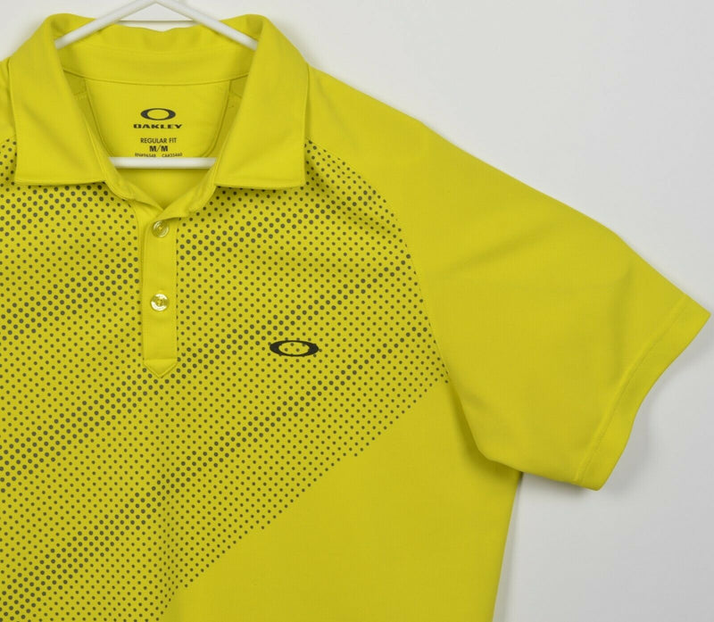 Oakley Hydrolix Men's Medium Regular Fit Yellow Dot Wicking Golf Polo Shirt