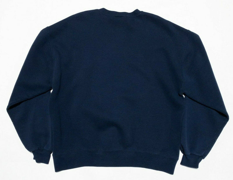 Russell Athletic Sweatshirt Men's Large Vintage 90s Crewneck Navy Blue Blank