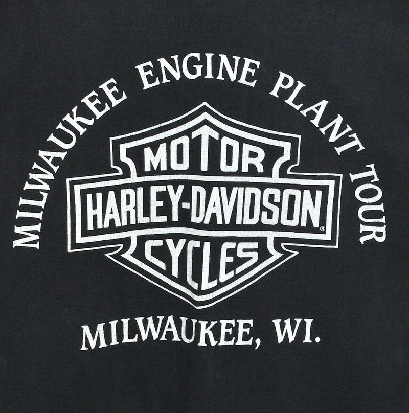 Vintage 1987 Harley-Davidson Men's Large American Original Eagle Black T-Shirt