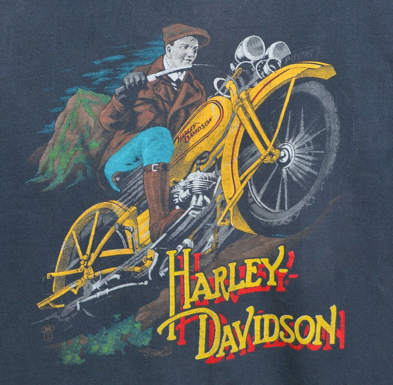 Vintage 80s Harley-Davidson Men's L/XL Motorcycle Retro Double-Sided T-Shirt