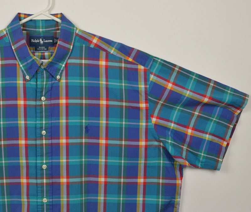 Polo Ralph Lauren Men's 2XL Multi-Color Plaid "Blake" S/S Button-Down Shirt