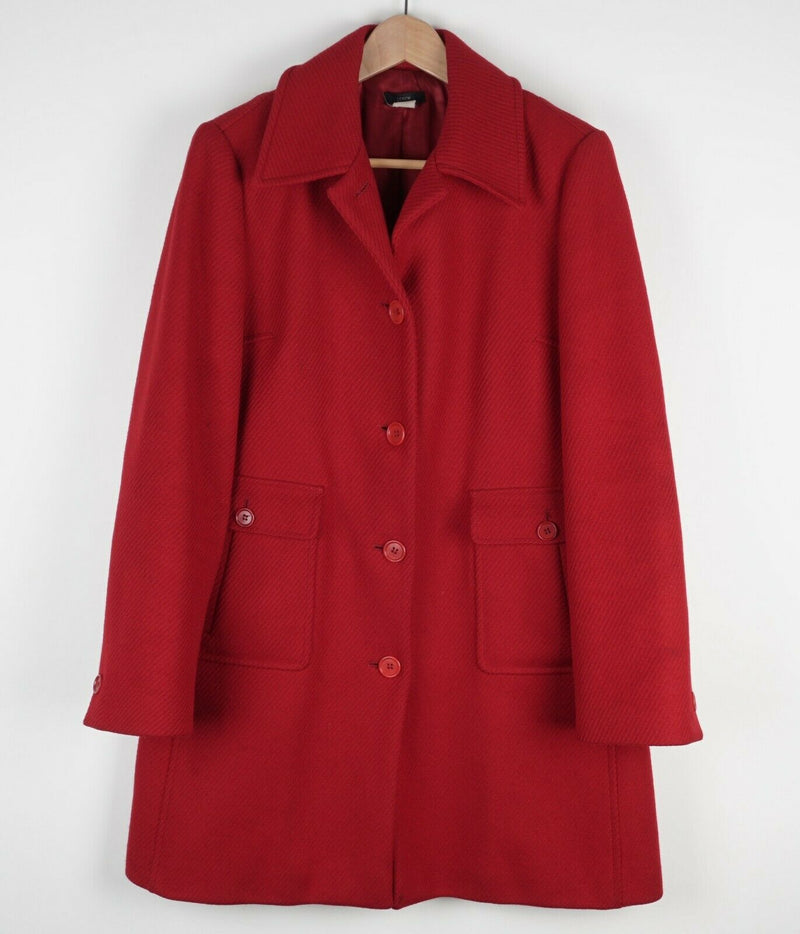 J. Crew Women's 12 Wool Solid Red Lady Day Coat Thinsulate Insulation Coat