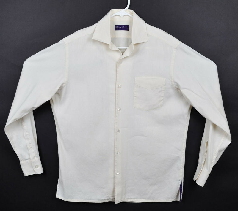 Ralph Lauren Purple Label Men's Sz Medium Linen Blend RLPL Made in Italy Shirt