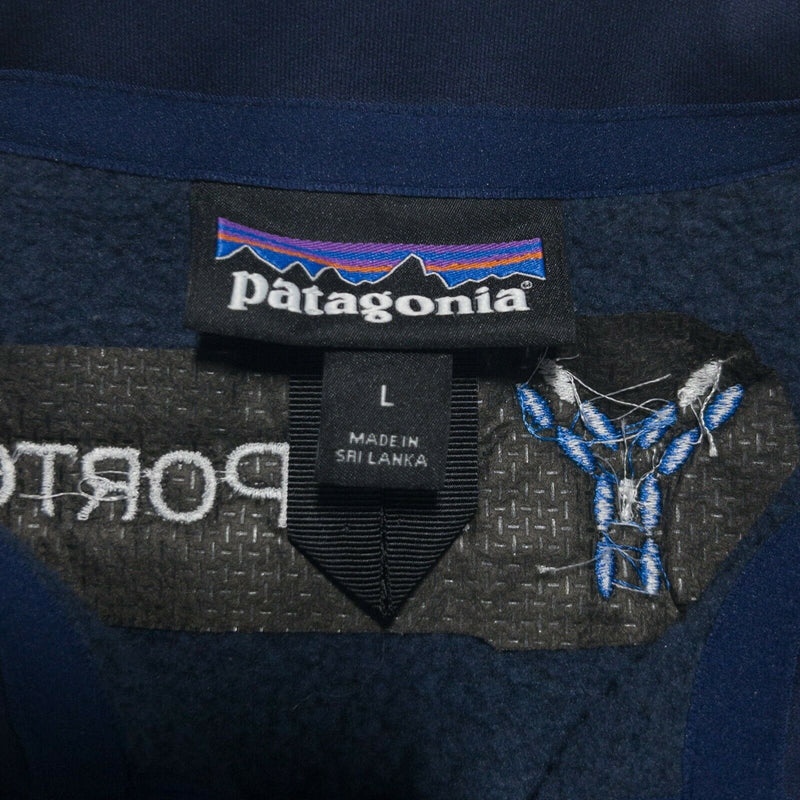 Patagonia Women's Large Better Sweater Navy Blue Full Zip Fleece Vest LOGOS