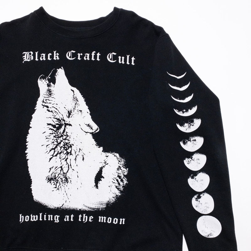 Black Craft Cult Sweatshirt Men's Fits XL Howling At the Moon Wold Black Sleeve