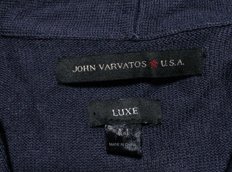 John Varvatos Men's Medium Merino Wool Blend Navy Shawl Collar Cardigan Sweater