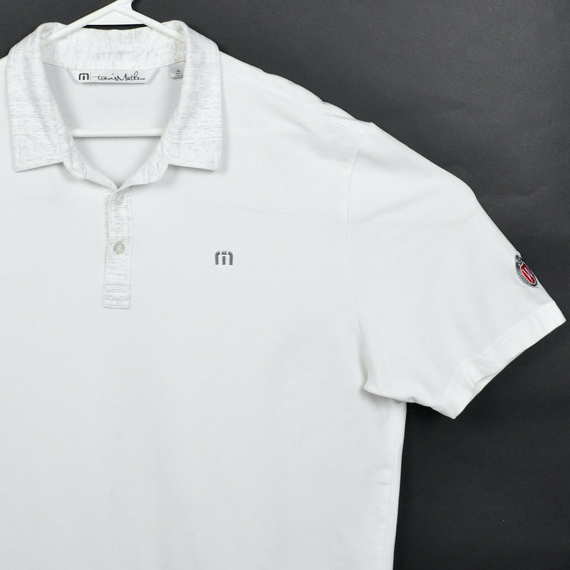 Travis Mathew Men's XL Solid White Contrast Collar UW-Madison Golf Polo Shirt