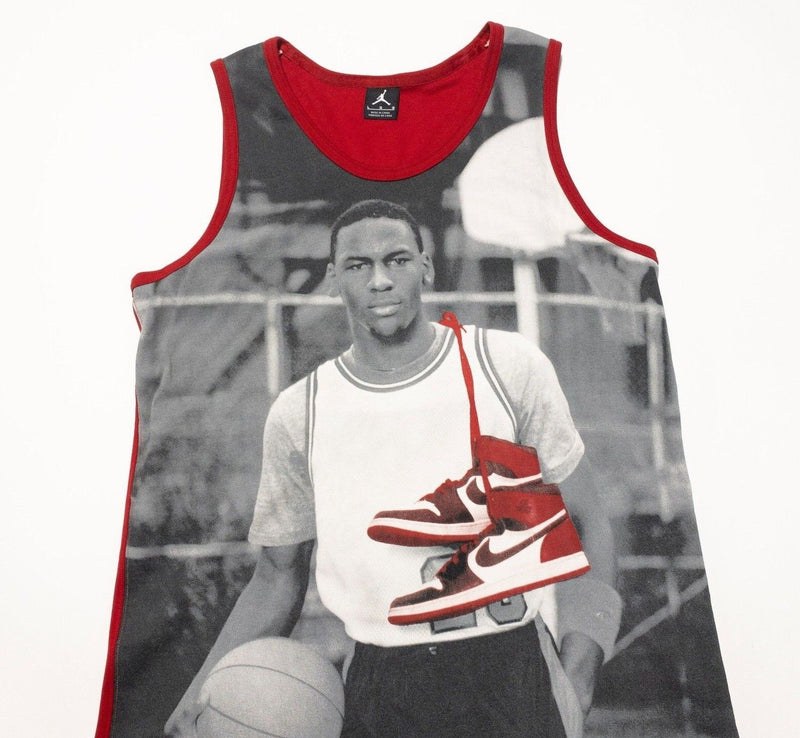 Jordan Tank Top Large Men's Michael Jordan Graphic Sneakers Red Hoops Basketball
