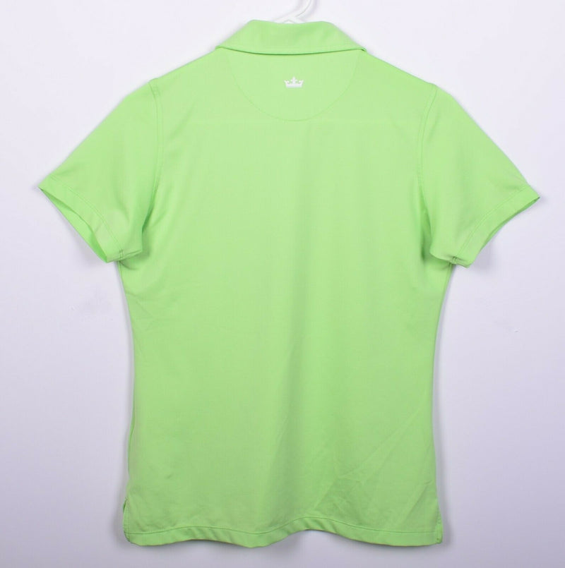 Peter Millar Women's Small E4 Wicking 50+ UPF Lime Green WGA Golf Polo Shirt