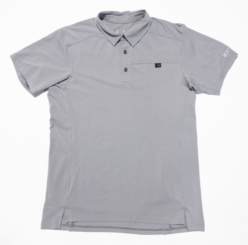 Arc'teryx Captive Polo Medium Men's Shirt Gray LOGO Cotton Blend Stretch