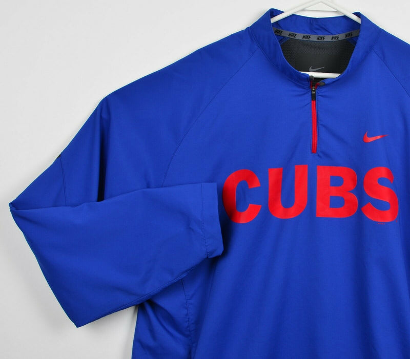 Chicago Cubs Men's 2XL Nike Vented 1/4 Zip Blue Red Lightweight Baseball Jacket