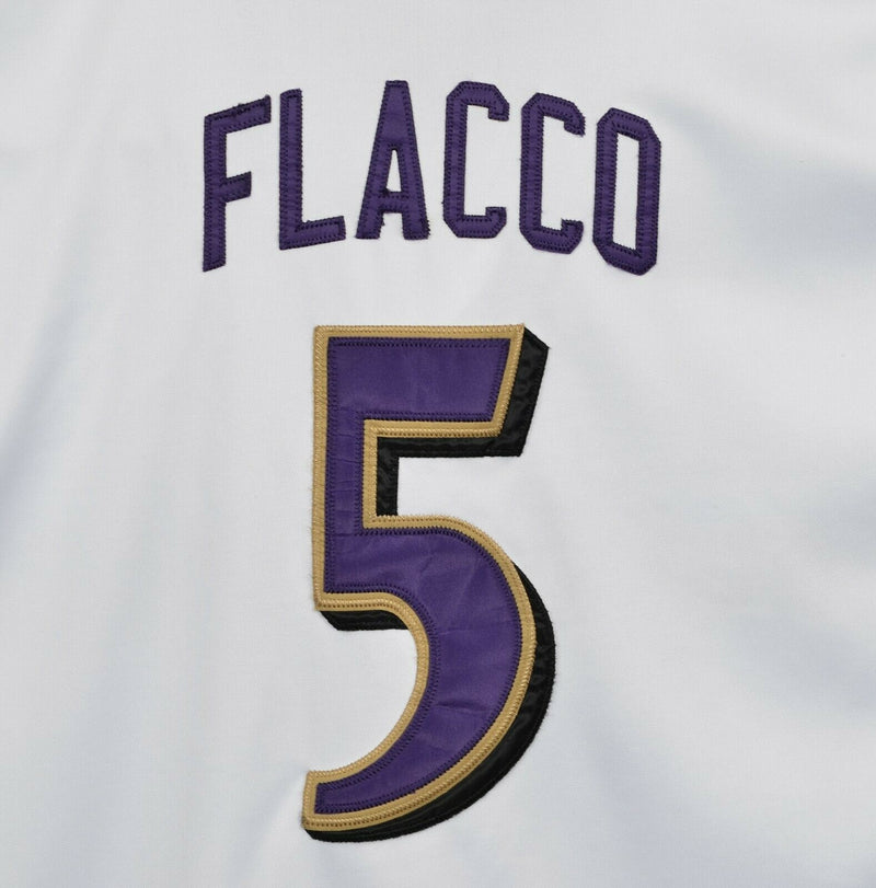 Baltimore Ravens Men's Medium Joe Flacco Reebok NFL White Sewn Baseball Jersey