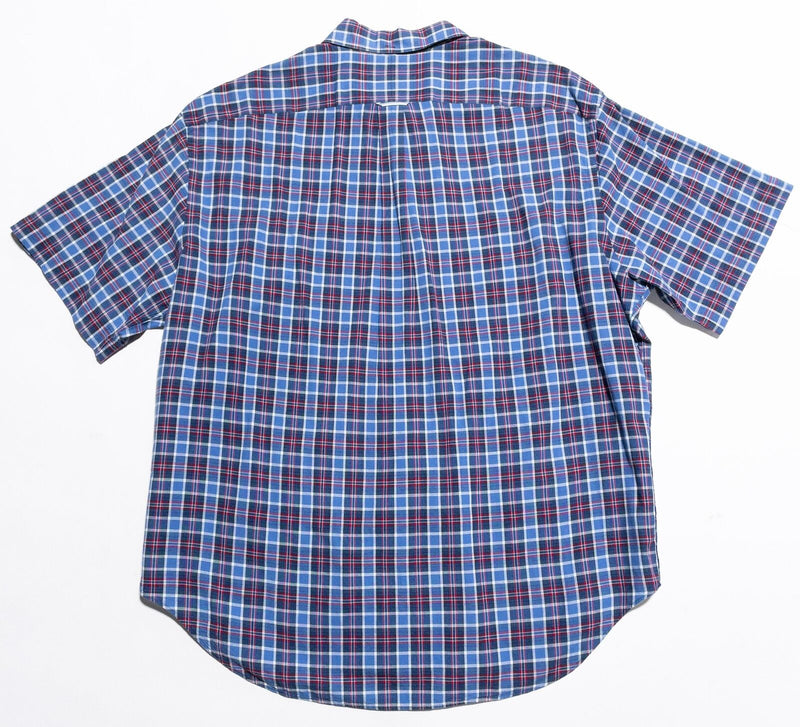 Polo Ralph Lauren Shirt Men's 2XB Big Button-Down Blue Red Plaid Short Sleeve