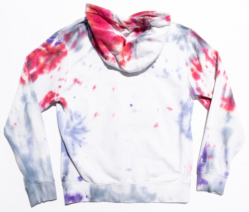 Nike Tie Dye Hoodie Adult Small Pullover Sweatshirt Club Fleece White Purple Red